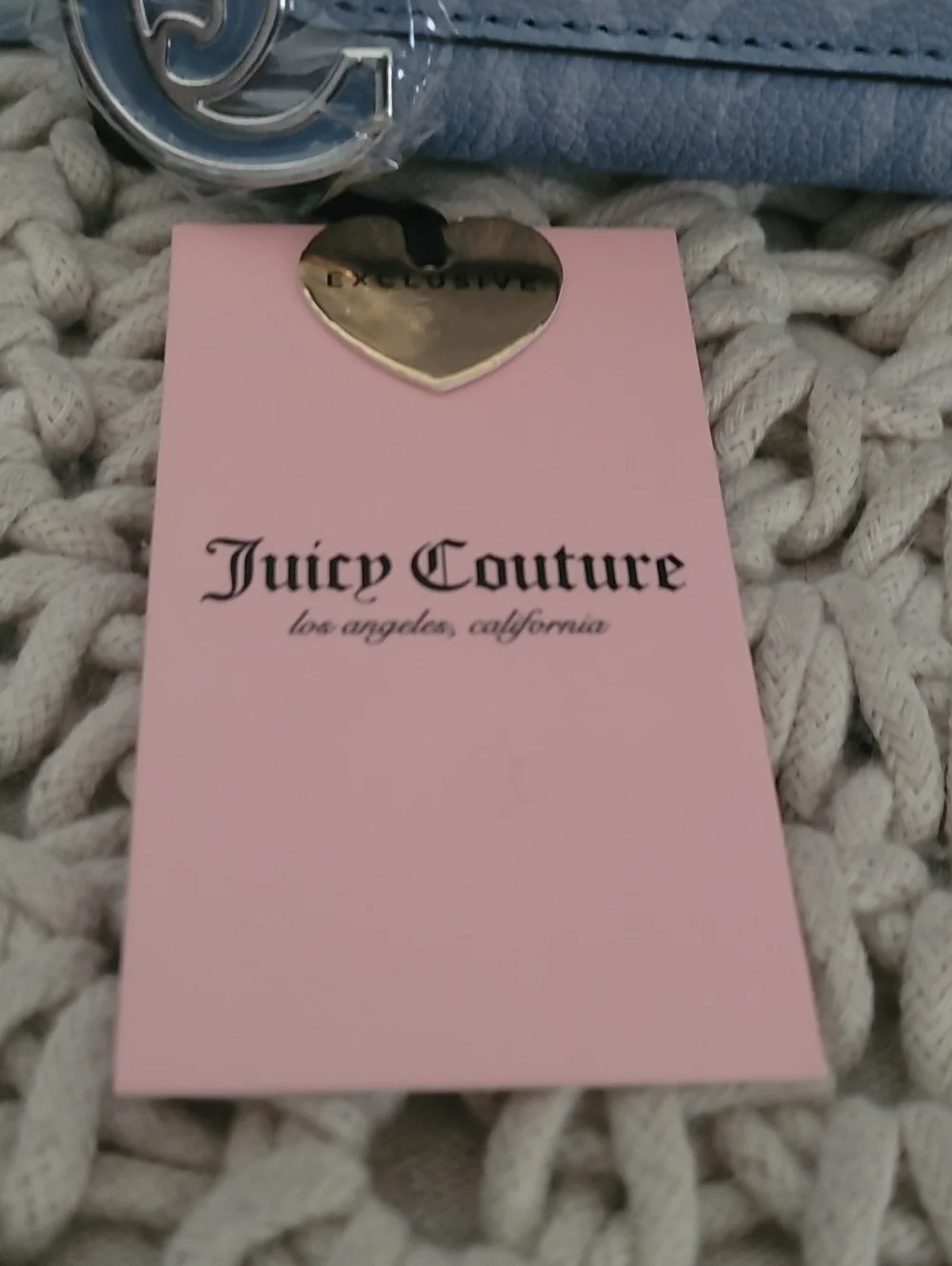 Juicy Couture Baby Blue Monogram Wallet with JC Charm